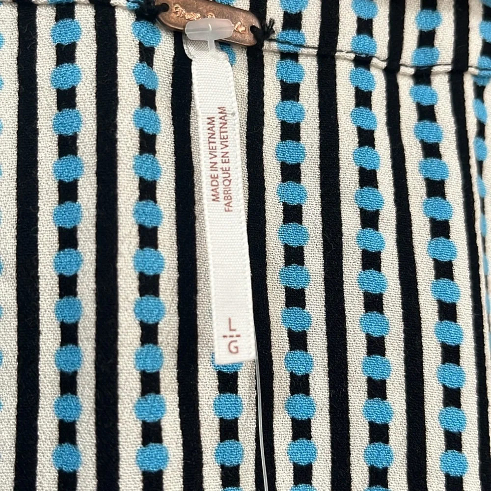 Free People Mixed Print Top in Black Combo, Size M - Picture 10 of 17